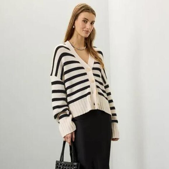 TOCCIN Women's Striped Beach Cardigan Size XS - Picture 1 of 10